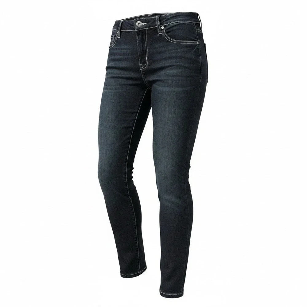 Qias Stitch - Jeans Women's Size 20 Black Denim Straight Leg Embroidery 40x30